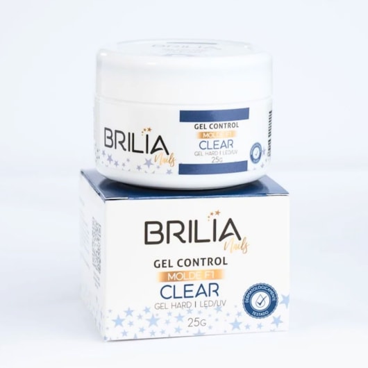 Gel para molde F1 control Clear transparente Brilia 25g para unhas
