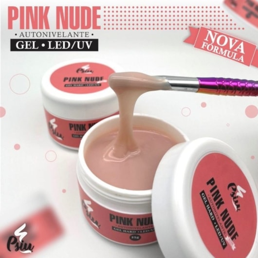 Gel Psiu Hard Pink Nude 25g para unhas