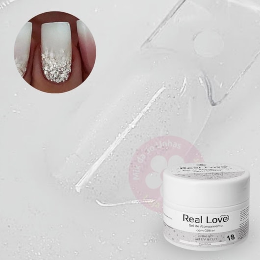 Gel Real Love com glitter 15ml Escolha a cor para unhas