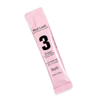 Gel Real Love Refil Sachê 15ml Linha Light Cor:3 Pink