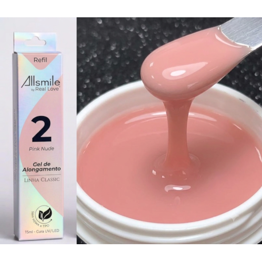 Gel Real Love sem TPO  AllSmile Refil Sachê 15ml Linha Classic para unhas