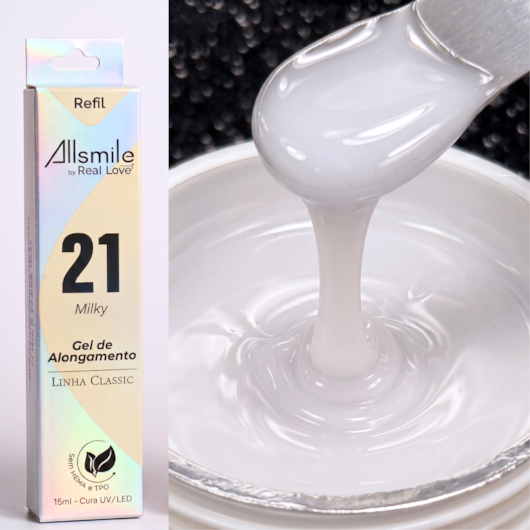 Gel Real Love sem TPO  AllSmile Refil Sachê 15ml Linha Classic para unhas