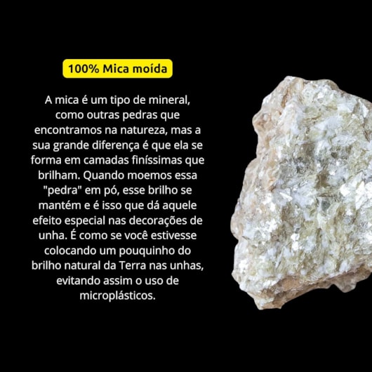 Glitter biodegradável mineral Branco para unhas