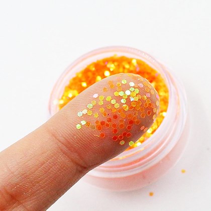 Glitter Encapsular Laranja Cristal Holográfico