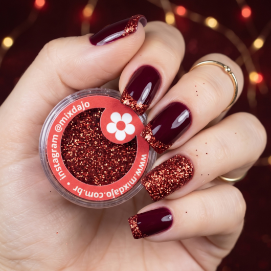 Glitter Extra Fino Vermelho 35 para unhas