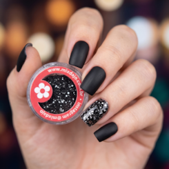 Glitter Flocado Preto 06