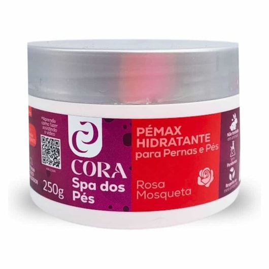 Hidratante Pemax rosa mosqueta Cora 250g Spa dos pés Passo 3 para unhas