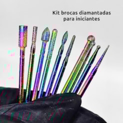 Kit 10 brocas diamantadas com organizador