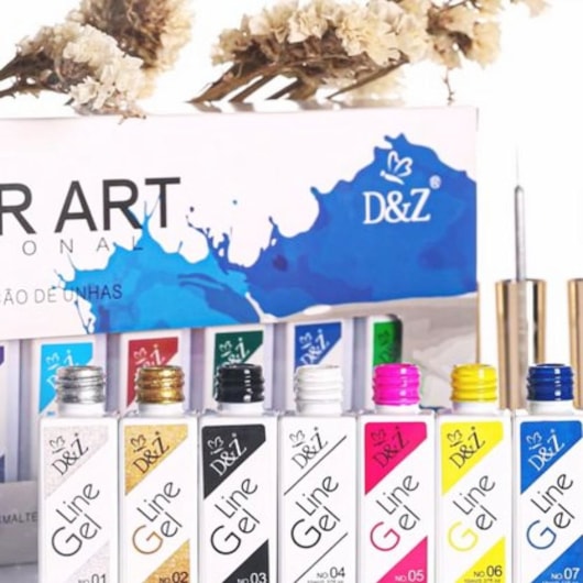 Kit 12 Esmaltes Gel Liner Art D&Z 10ml para unhas