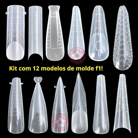 Kit 12 modelos de Molde F1 288 peças 65 para unhas
