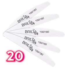 Kit 20 Lixa Boomerang 100/180 2mm Brilia Nails