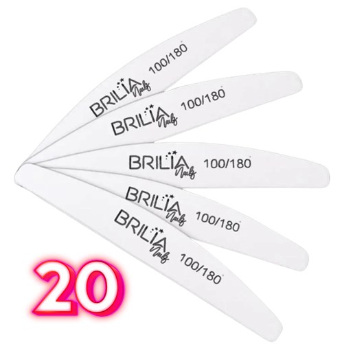Kit 20 Lixa Boomerang 100/180 2mm Brilia Nails - Imagem principal - 7246da8f-8a14-453c-bc3b-805c9580d158