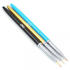 Kit 3 Pincéis Ponta Extra Fina D&Z Kit 3 Pincéis Ponta Extra Fina D&Z