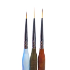 Kit 3 Pincéis Ponta Extra Fina D&Z cabo curto Kit 3 Pincéis Ponta Extra Fina D&Z cabo curto