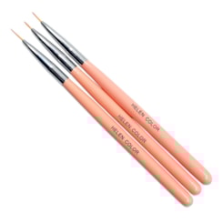 Kit 3 Pincéis Ponta Fina Cabo Rosa Helen Color 18 Kit 3 Pincéis Ponta Fina Cabo Rosa Helen Color 18