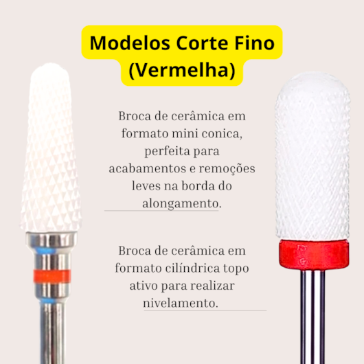Kit 5 Brocas Cerâmica para Alongamento para unhas