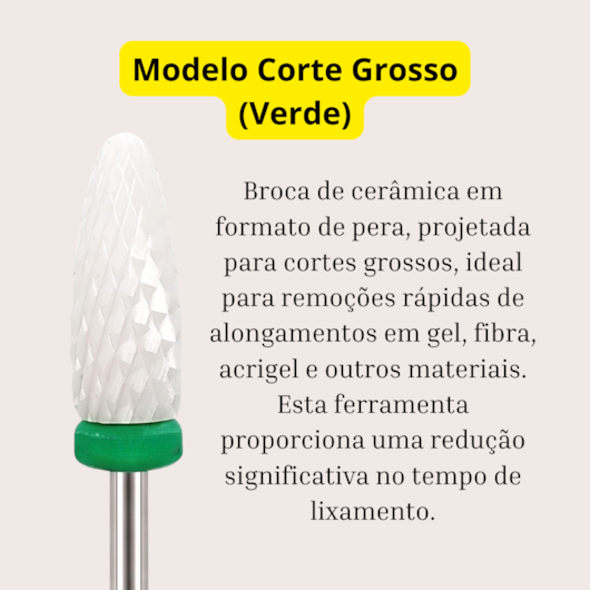 Kit 5 Brocas Cerâmica para Alongamento para unhas
