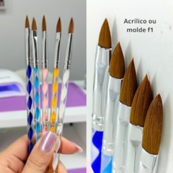 Kit 5 Pincéis D&Z Unhas de Porcelana