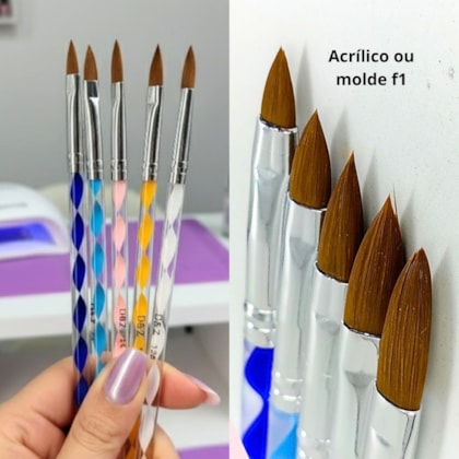 Kit 5 Pincéis D&Z Unhas de Porcelana