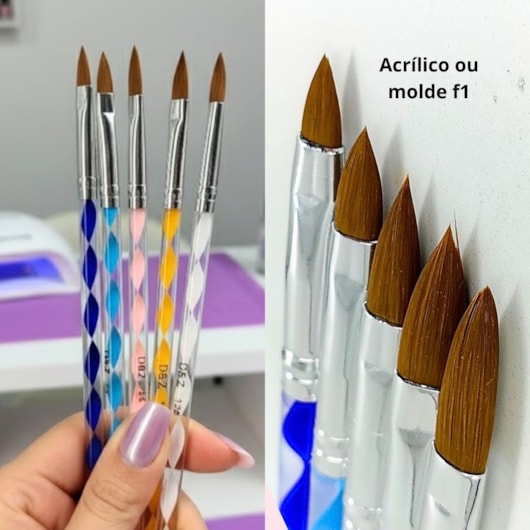 Kit 5 Pincéis D&Z Unhas de Porcelana para unhas