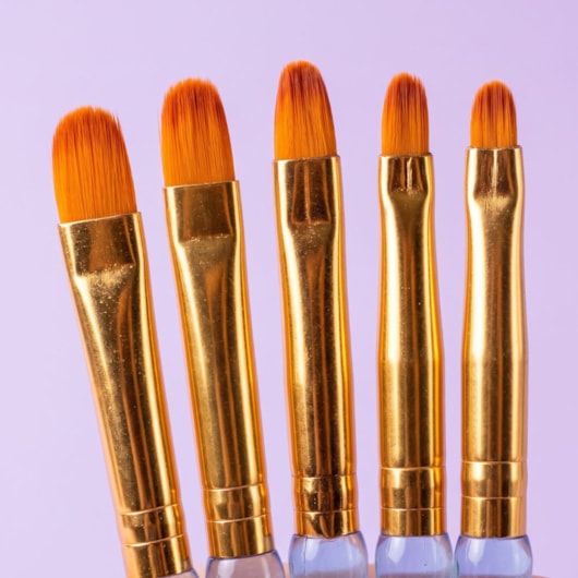 Kit 5 Pincéis Língua de Gato Dafu (Tamanhos 2 ao 10) para unhas