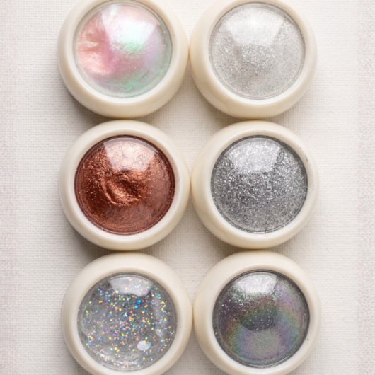 Kit 6 Pós Decorativos para Unhas: Cromado, Platinado e Glitter Refletivo Holográfico modelo: 242 para unhas