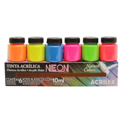 Kit 6 Tintas Neon Acrilex