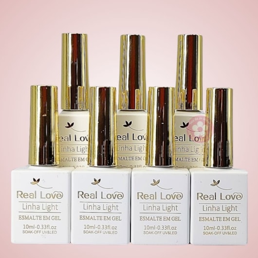 Kit 7 tons de renda esmalte em gel Real Love 10ml para unhas