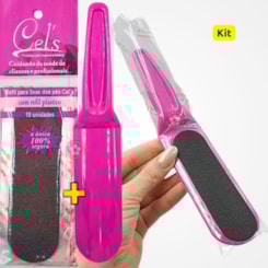 Kit Base + Refil de Lixa para Pés Cels com Plástico Protetor 10un Kit Base + Refil de Lixa para Pés Cels com Plástico Protetor 10un
