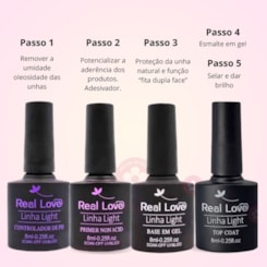 Kit blindagem de unhas em gel Real Love 8 itens pessoal ou profissional Kit blindagem de unhas em gel Real Love 8 itens pessoal ou profissional