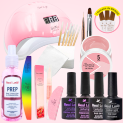 Kit Blindagem e Esmaltação em Gel Completo Real Love com Cabine 48W + Esmalte Brinde Kit Blindagem e Esmaltação em Gel Completo Real Love com Cabine 48W + Esmalte Brinde
