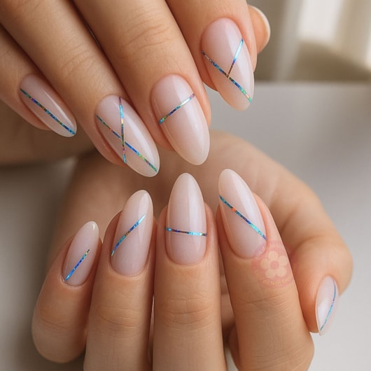 Kit Com 10 Fitilhos Adesivos Holográficos para unhas