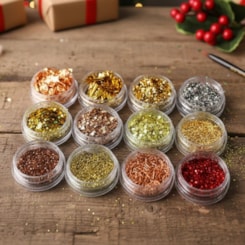 Kit com 12 Glitter Dourados