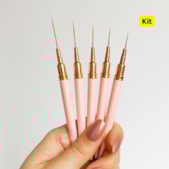 Kit com 5 pincéis de ponta ultra fina fina 22mm a 7mm