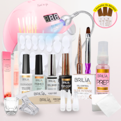 Kit Completo Alongamento Molde F1 Brilia com Cabine Sun 5 Gel Control + Esmalte de Brinde