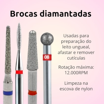Kit Completo Brocas para unhas Profissional Iniciante 12 itens