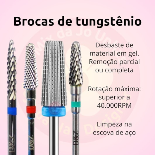 Kit Completo Brocas para unhas Profissional Iniciante 12 itens para unhas