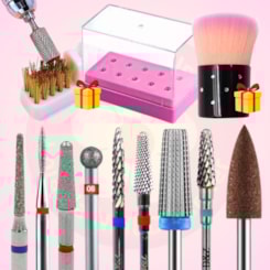 Kit Completo Brocas para unhas Profissional Iniciante 12 itens