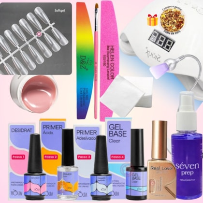 Kit Completo para Alongamento De Unhas Softgel Vòlia com Cabine 48W