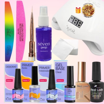 Kit Completo para esmaltação em gel e blindagem com preparadores Vòlia e Cabine 48W