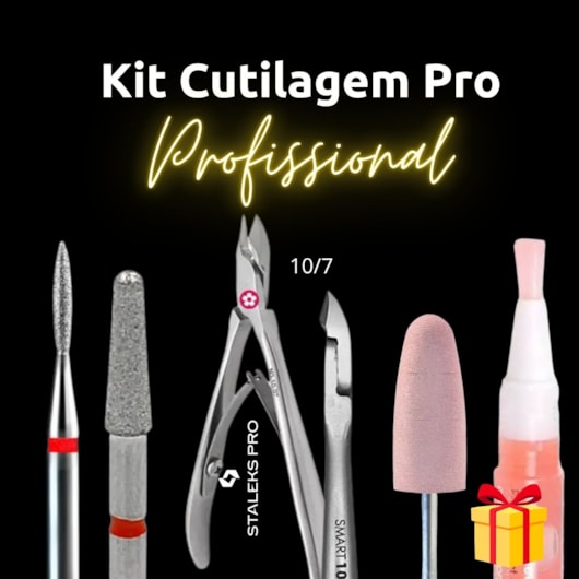 Kit cutilagem profissional Alicate Staleks e Brocas mais Hidratante para unhas