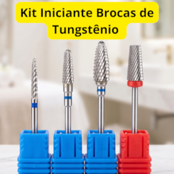 Kit de 4 Brocas de Tungstênio para Alongamento de Unhas - Cortes Médio e Fino Kit de 4 Brocas de Tungstênio para Alongamento de Unhas - Cortes Médio e Fino