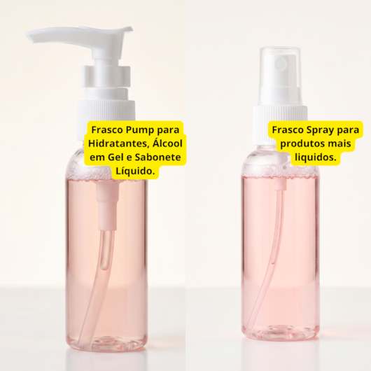 Kit de frascos para refil 6 Itens com spray pote dispenser e pipeta para unhas