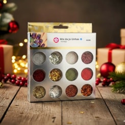 Kit de Glitter unhas de Natal