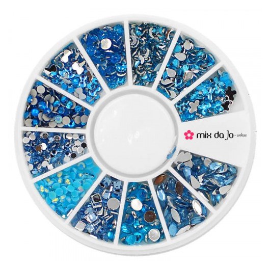 Kit de micro pedrarias disco cor Azul Cristal - Imagem principal - 97ecf315-ecb5-4b4d-bd34-e8df9bd9a8a0