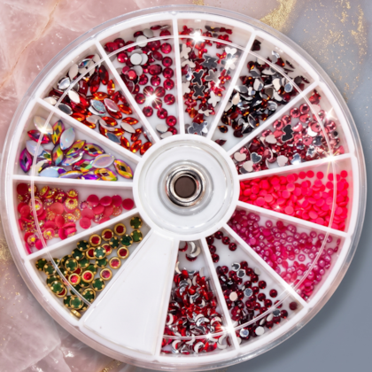 Kit de micro pedrarias disco cor Vermelho