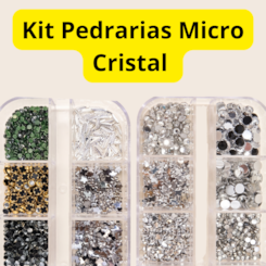 Kit de pedrarias cor cristal strass e micro Kit de pedrarias cor cristal strass e micro