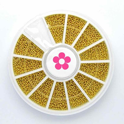 Kit de pedrarias Disco Caviar de metal dourado 1mm