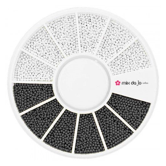 Kit de pedrarias Disco Caviar de metal Preto e Branco 1mm - Imagem principal - 150357fc-e319-4635-92e5-229876f4718f