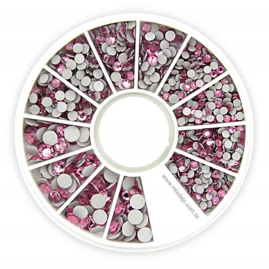 Kit de pedrarias Disco de strass Rosa Cristal 2, 3 e 4mm - 643fb50f-de9f-4d77-8b07-72dcab73d45c
